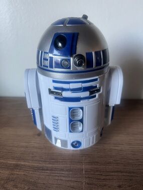 R2-D2 Styled White and Blue Home Accent Figurine - Star Wars party cake topper